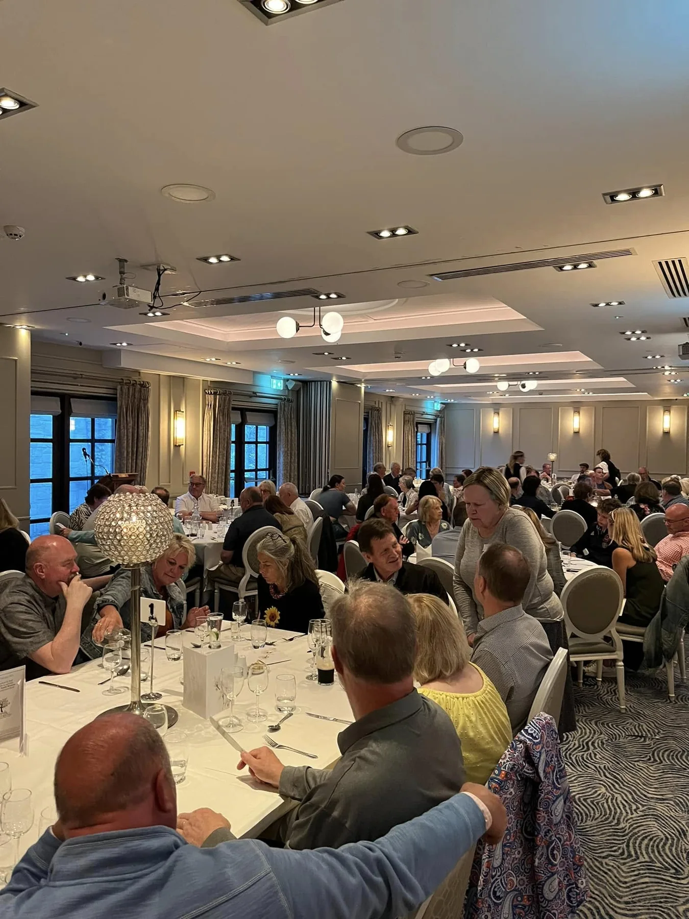 Clan members dining at the Castlecourt Hotel on the opening night of the 2023 Gathering